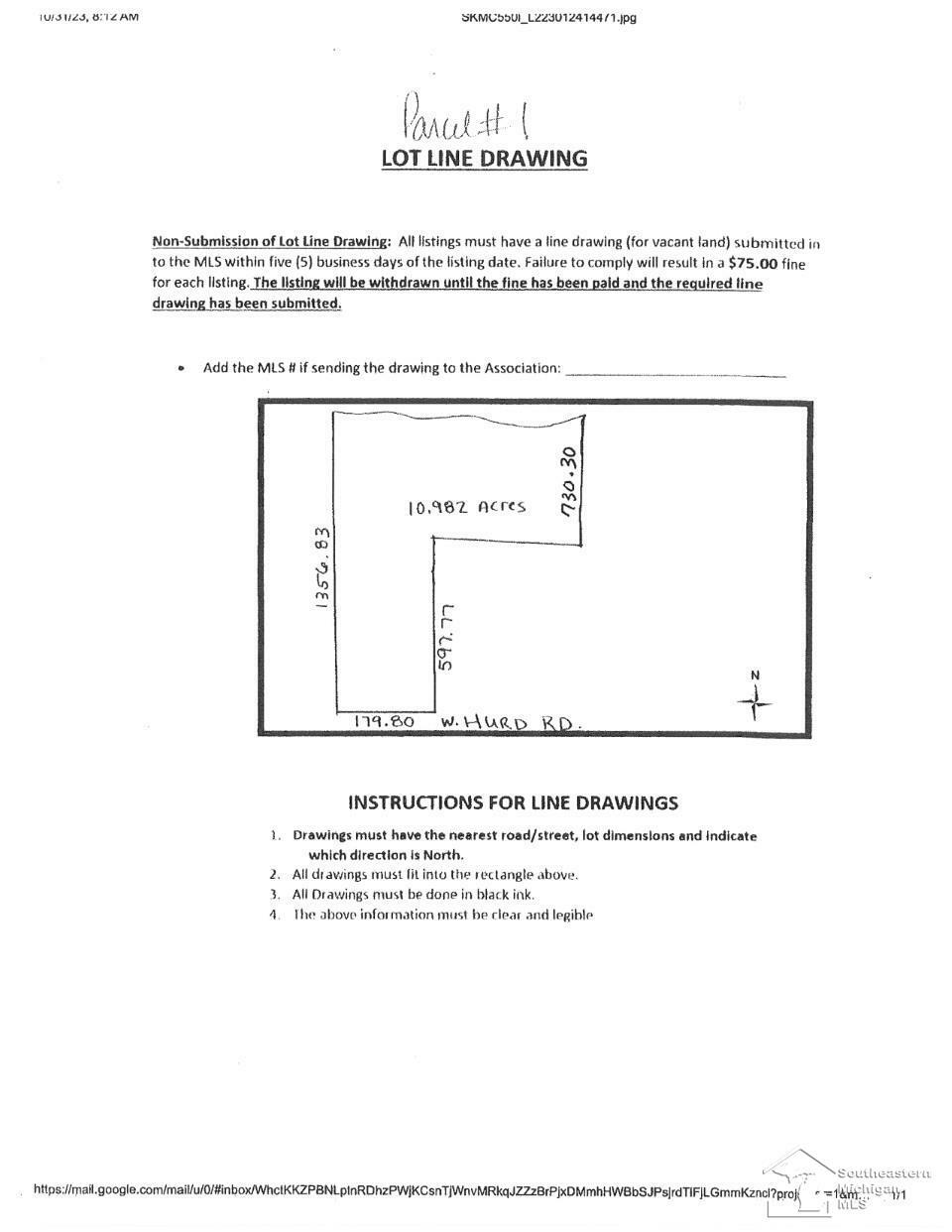 Property Photo:  0 W Hurd Rd. Lot 1  MI 48162 