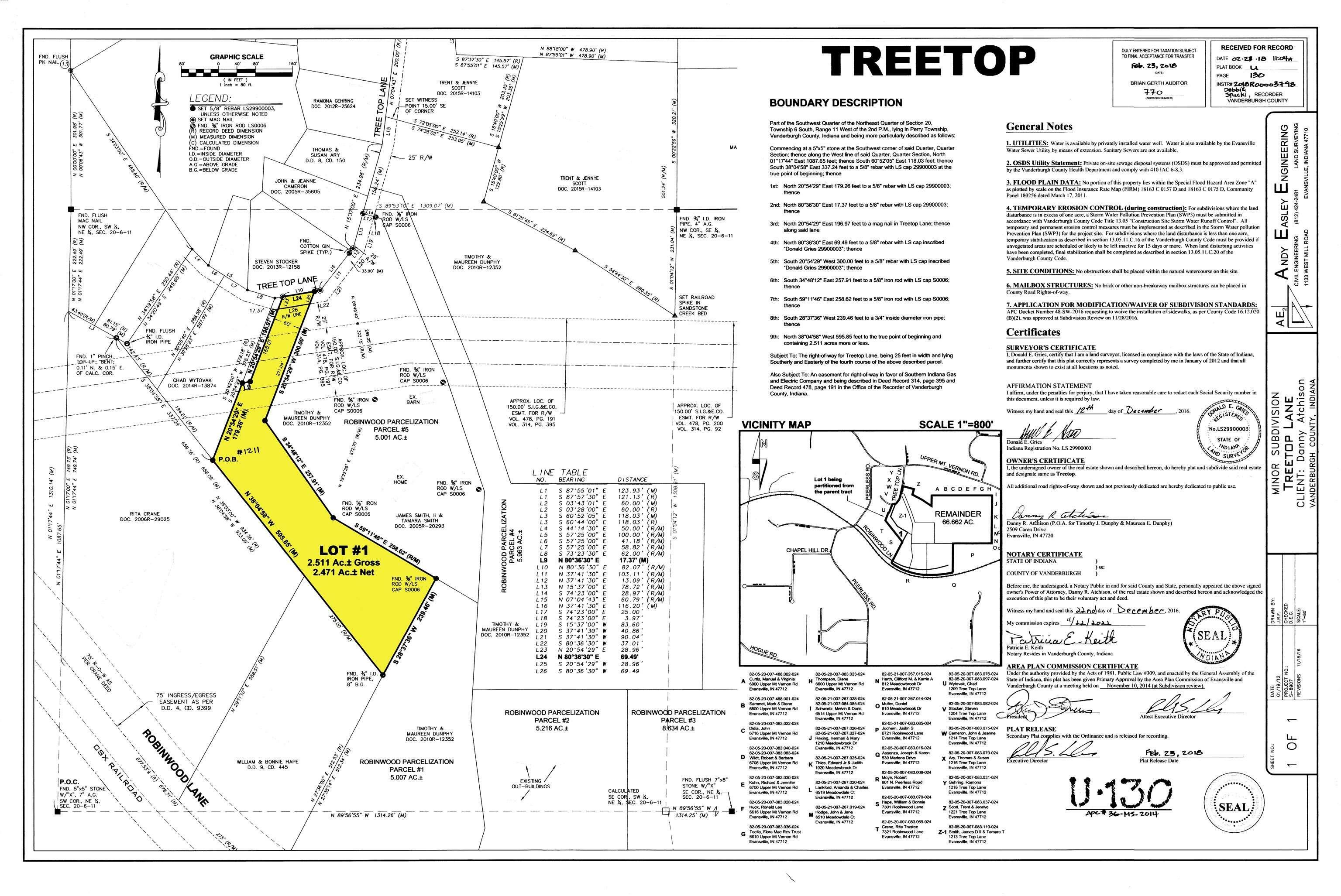 Property Photo:  1211 Tree Top Lane  IN 47712 