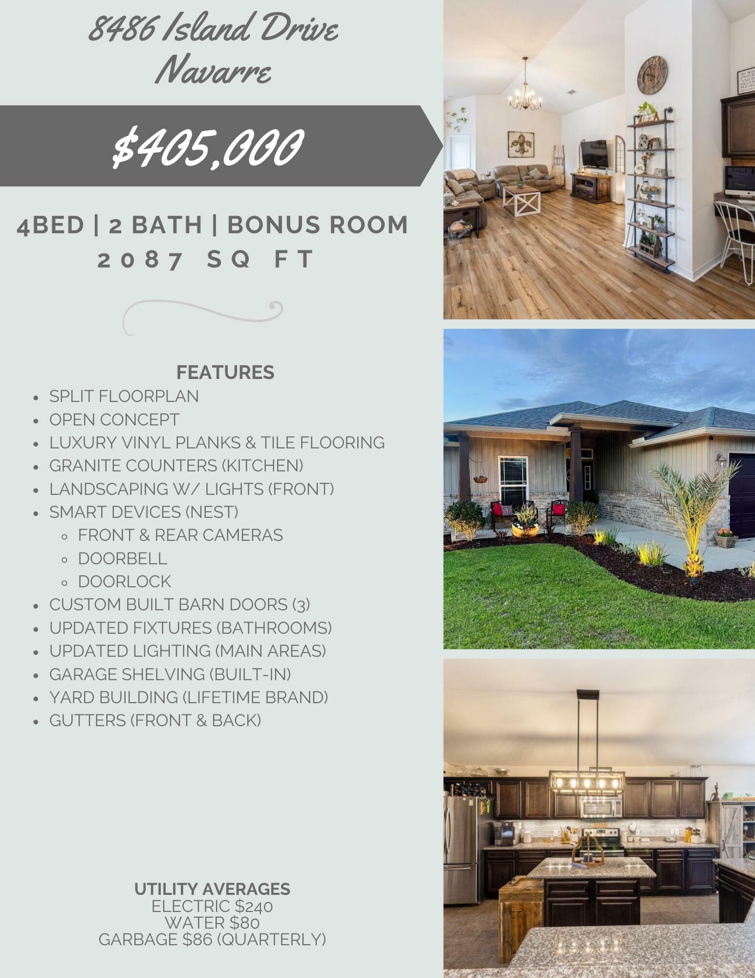 Property Photo: 8486 Island Drive FL 32566