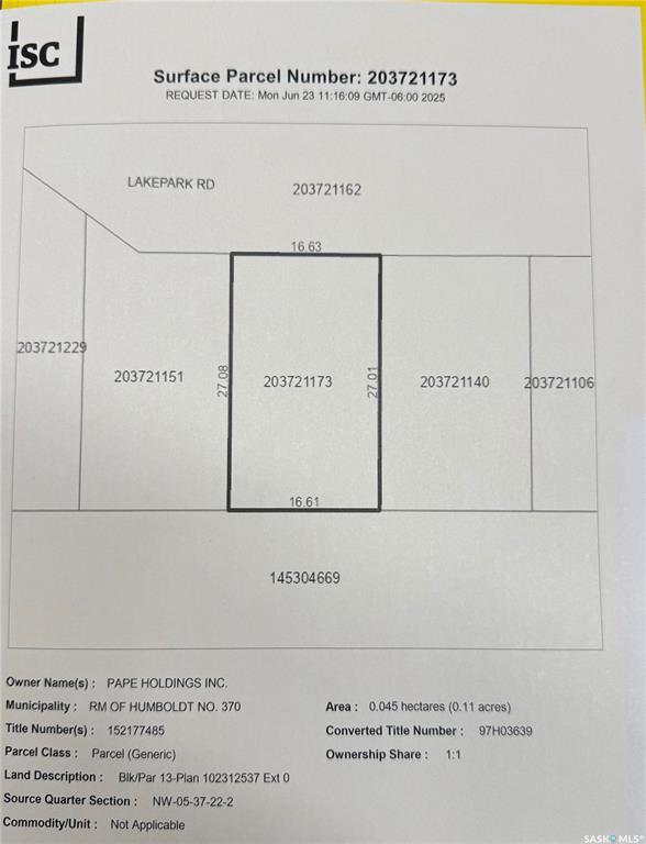 Photo de la propriété:  13 Lakepark Road  SK S0K 2A0 