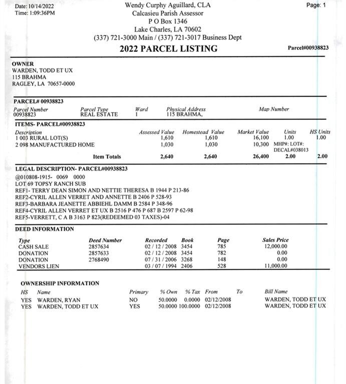 115 Brahman Drive  Ragley LA 70657 photo