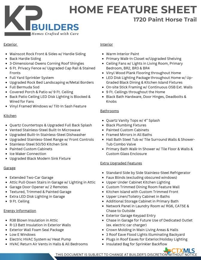 Property Photo: 1720 Paint Horse Trail TX 76548