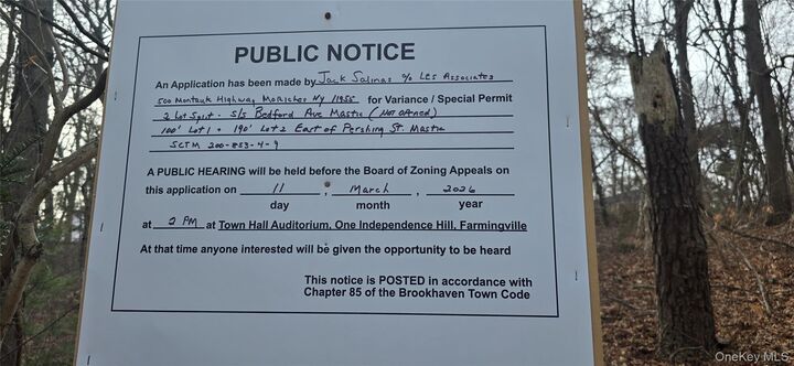 Property Photo:  Vl(1) Bedford Avenue  NY 11950 