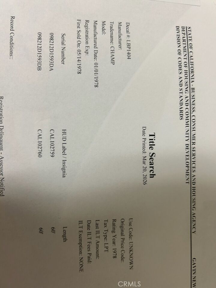 Property Photo: 20540 Verta CA 92570