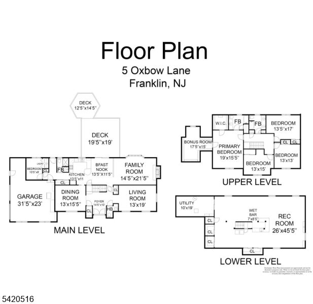 Property Photo: 5 Oxbow Ln NJ 07416
