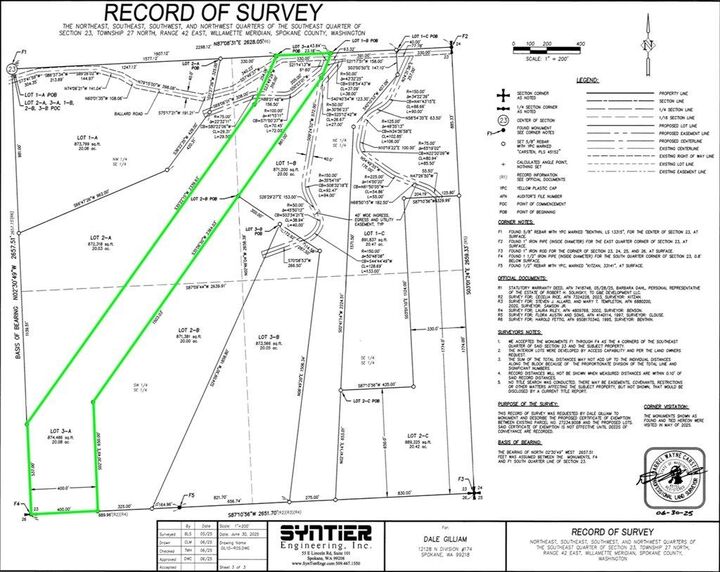 Property Photo:  Nka W Ballard Rd Lot 3-A  WA 99208 