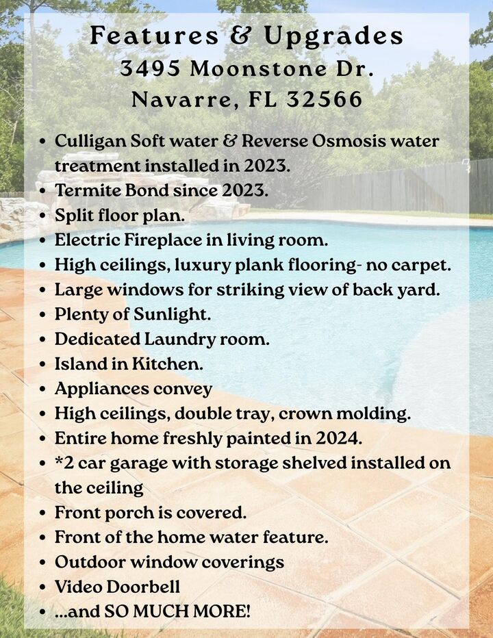 Property Photo: 3495 Moonstone Drive FL 32566