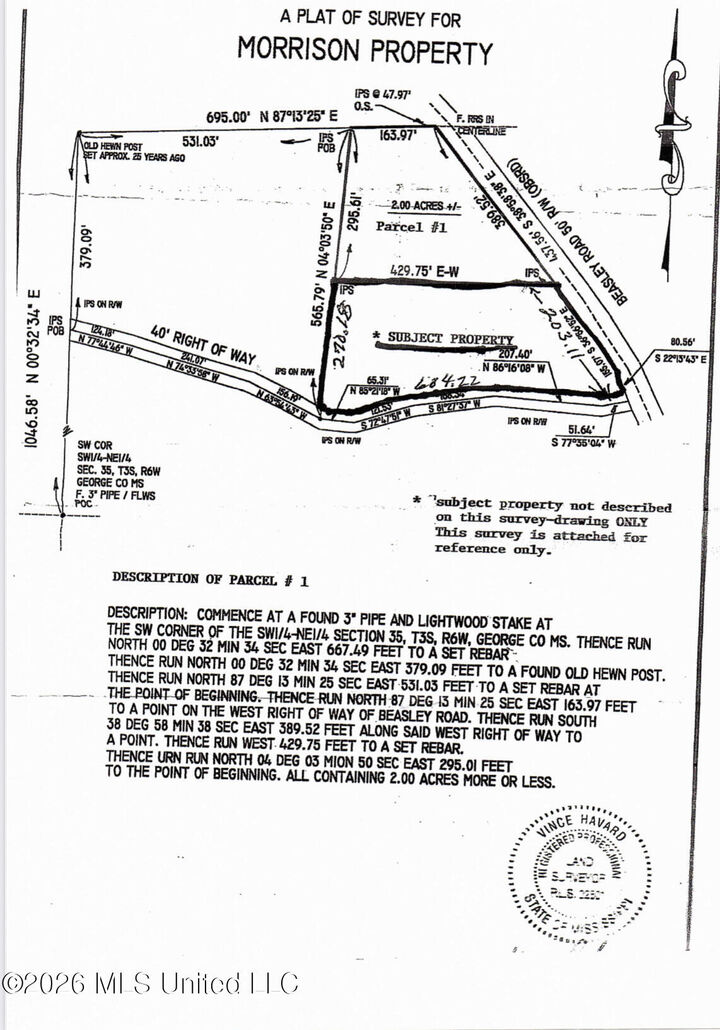 Property Photo:  2.88ac Morrison Drive  MS 39452 