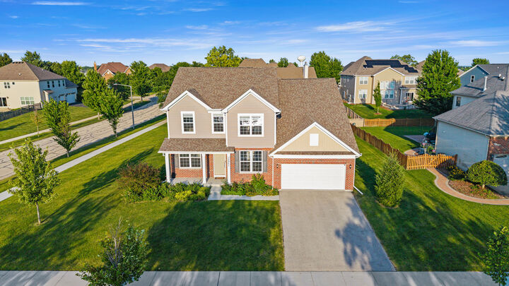 Aerial view of 12921 Timber Wood Circle on its corner homesite