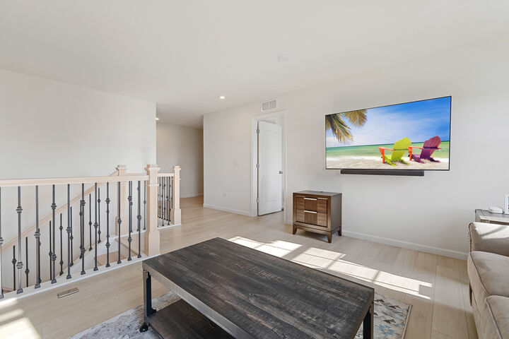 The loft sits at the top of the stairs.