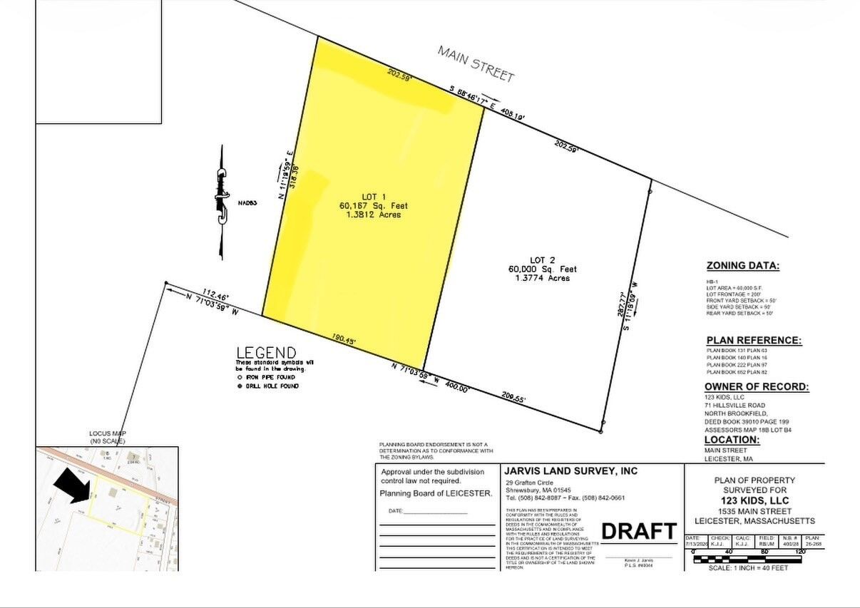 Property Photo: 1535 Main Lot 1 MA 01524