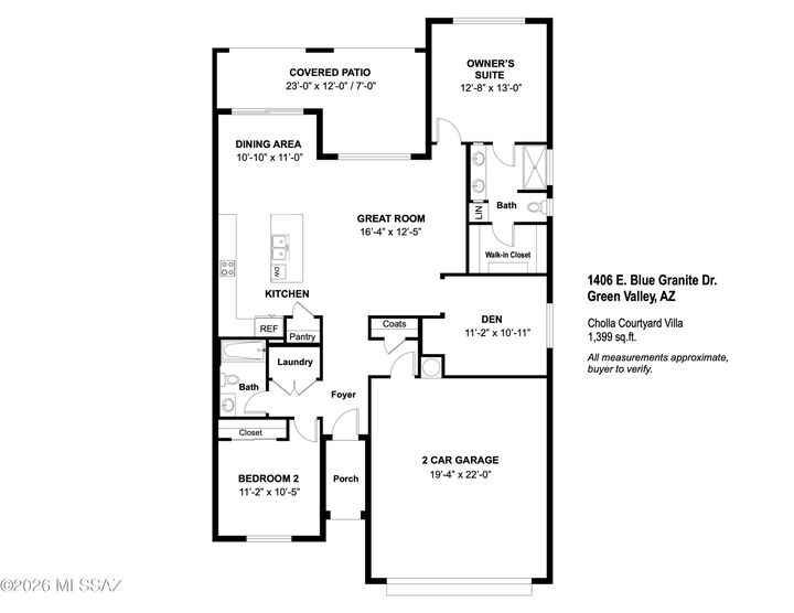 Property Photo:  1406 E Blue Granite Drive  AZ 85614 